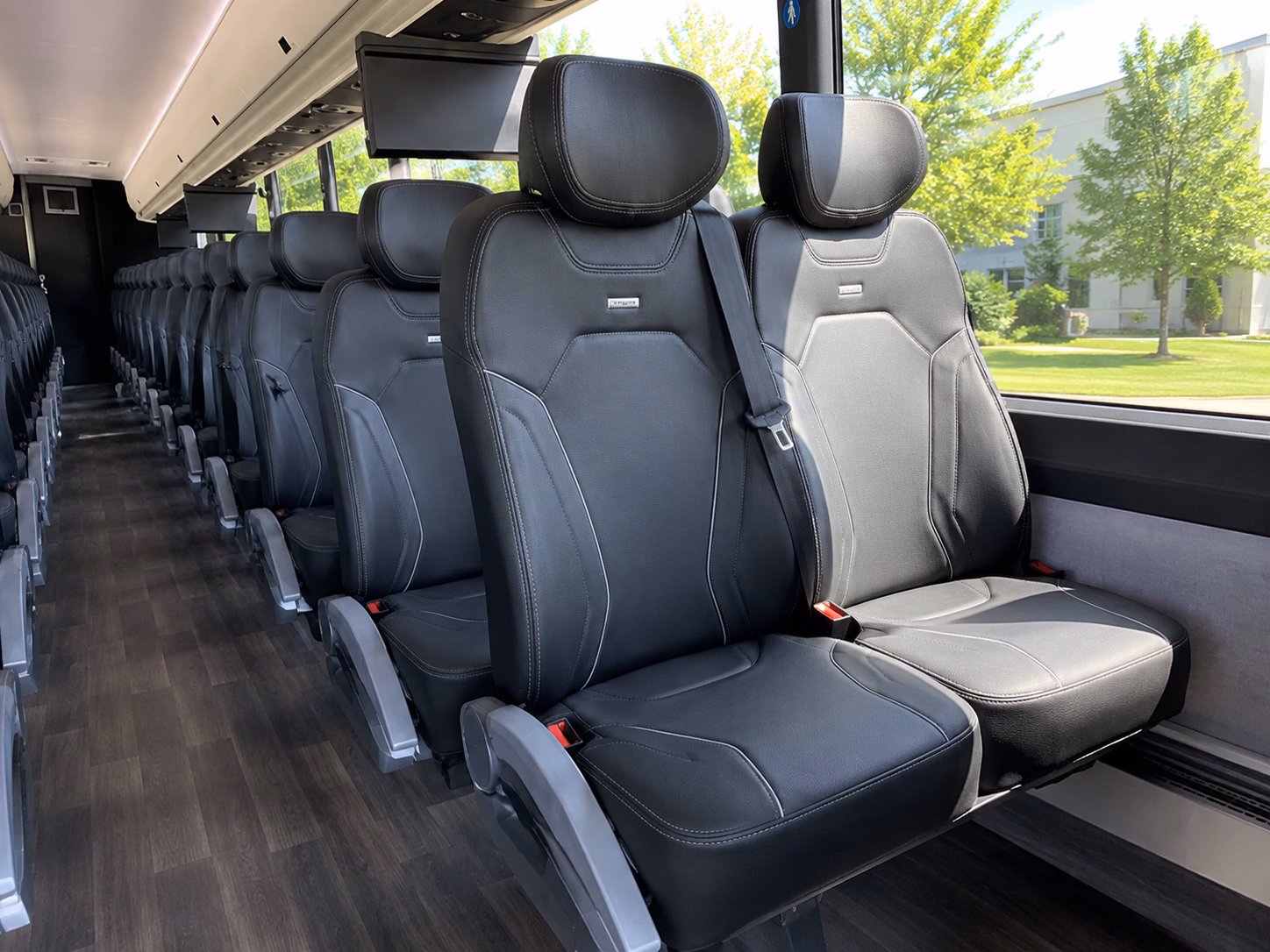 high point charter bus rental interior
