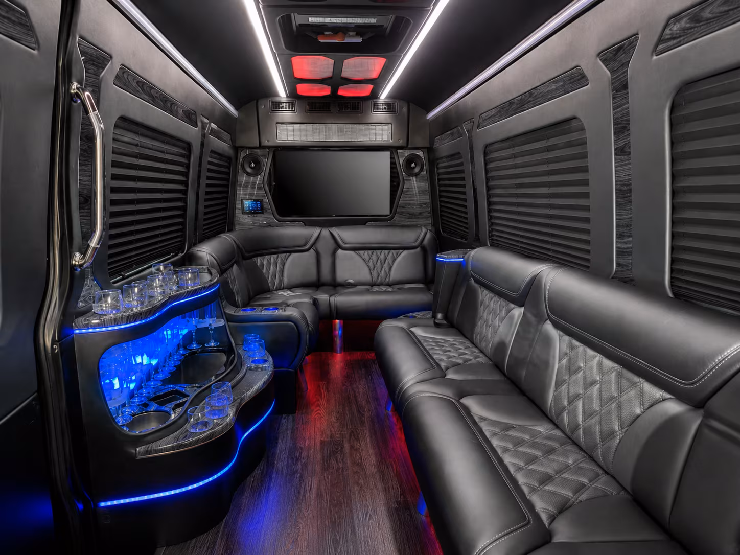 roanoke 28 passenger party bus inside