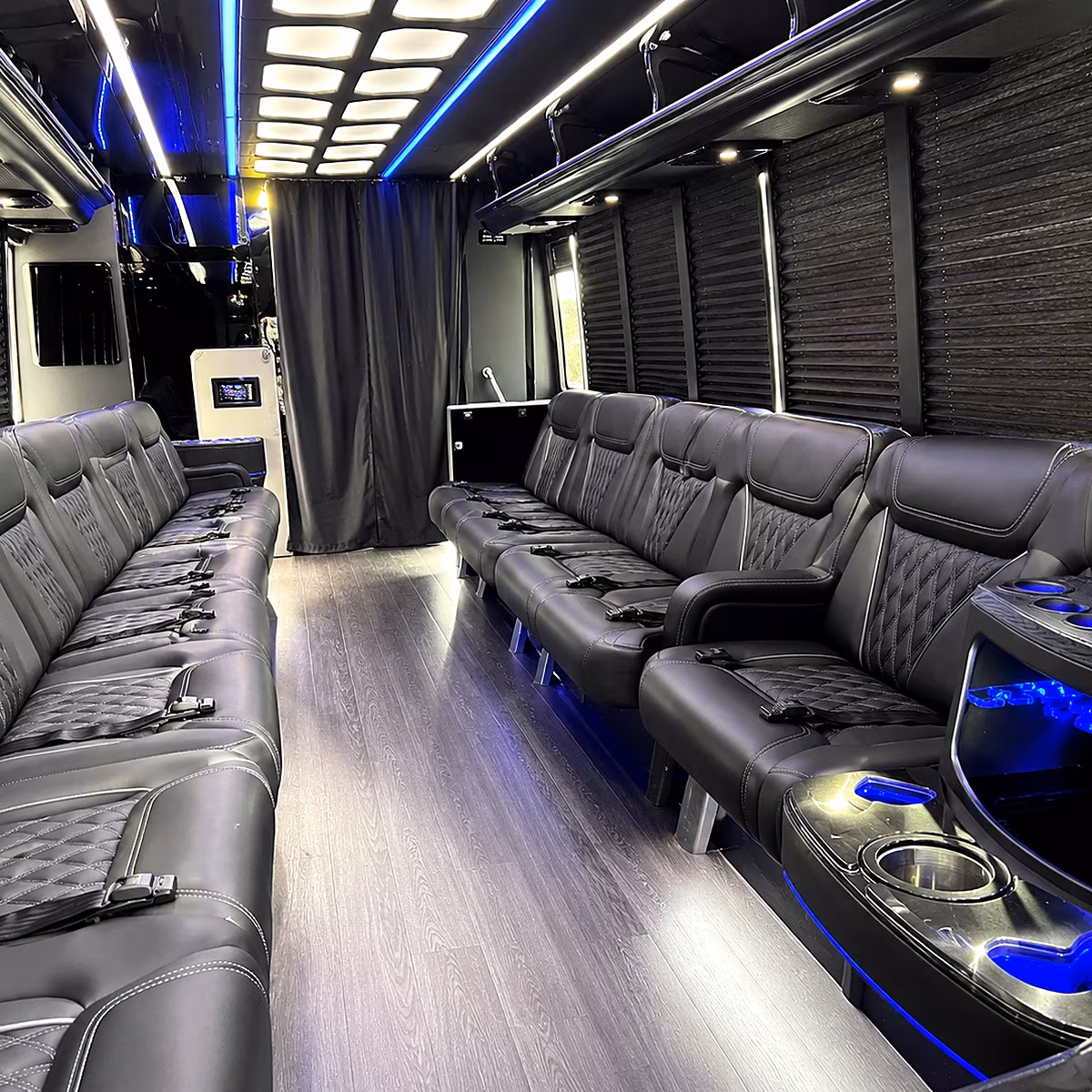 roanoke party bus rental interior