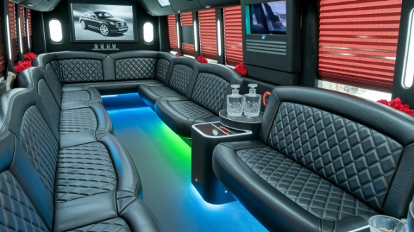 party bus rental interior winston salem